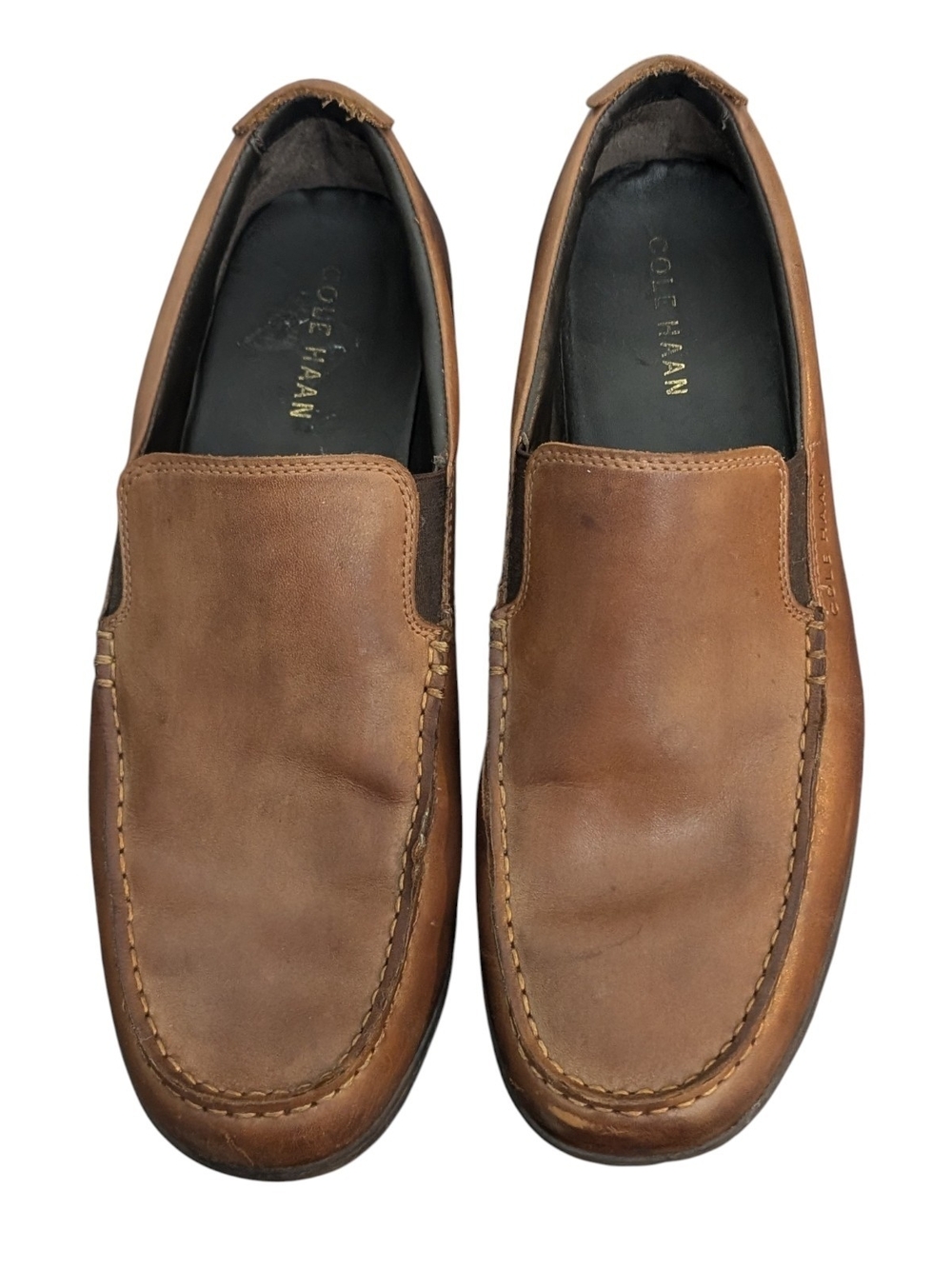 Cole Haan Men's Leather Slip-On Loafers Brown Comfort Shoes Size 10 M Preppy